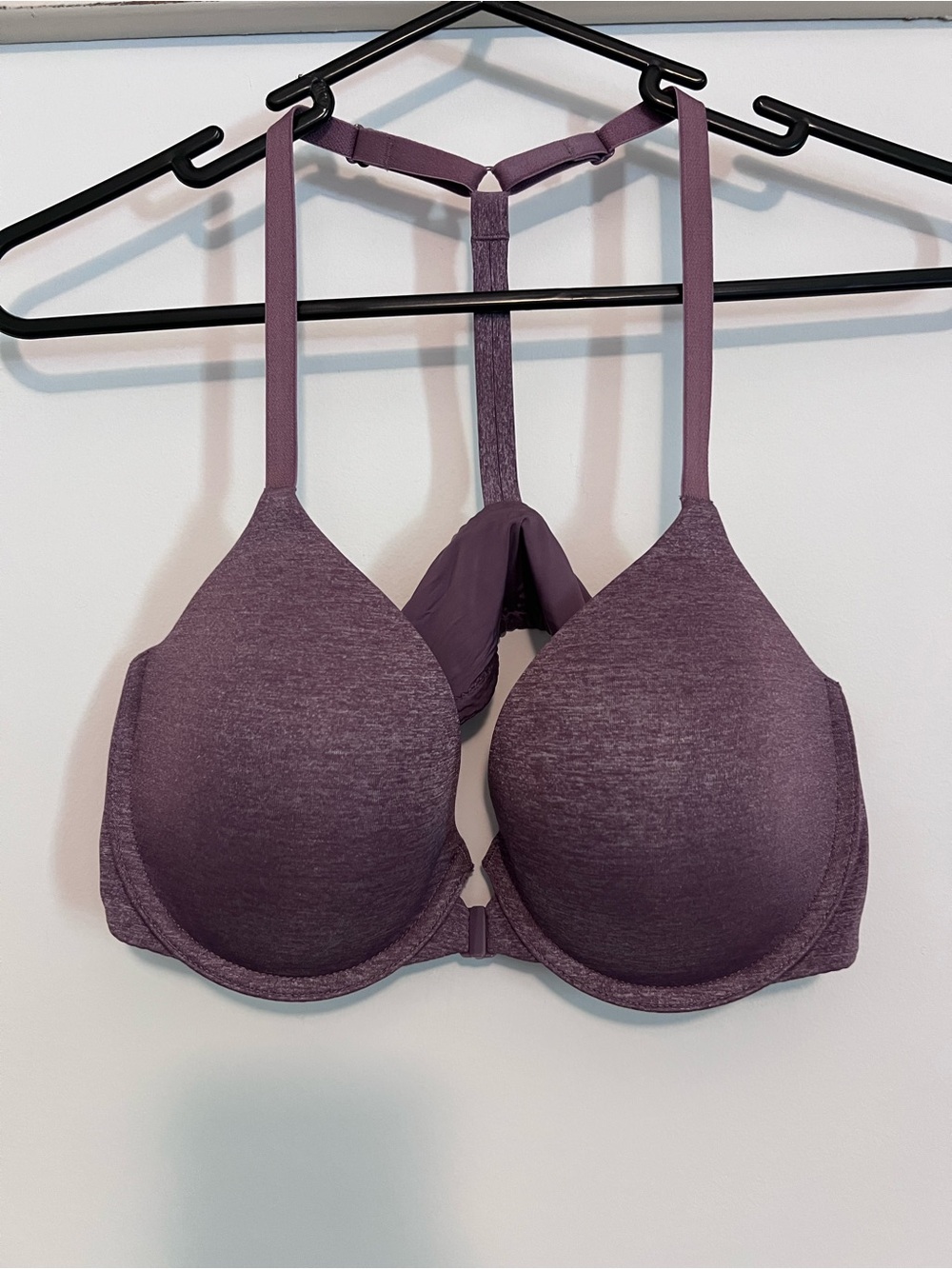 Victoria’s Secret Racerback Semi-Demi Purple Front Closing Bra 36C
